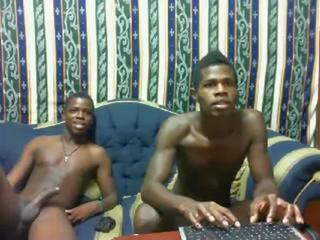 Delightful black gay couple for webcam