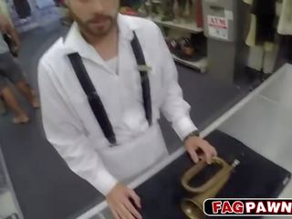 Dude sucks cock in public shop