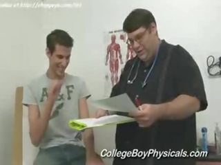 Fat doctor examines body