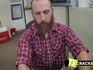 Bearded dude enjoys getting pounded