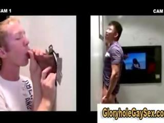 Straight fellow tricked into gay bj at the Gloryhole